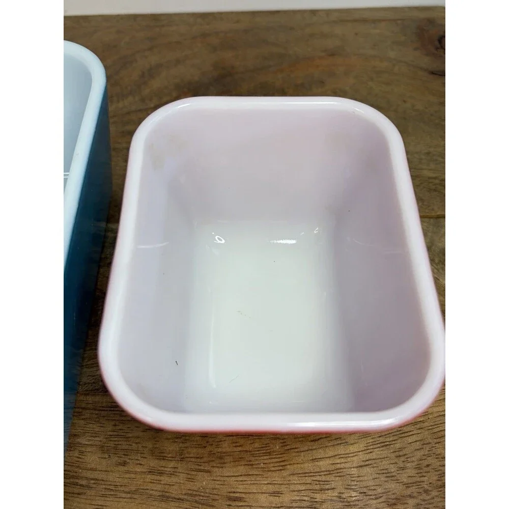 Pyrex Primary Colors 3 Pc Refrigerator Dishes 501 502 Vintage No Lids Red Blue